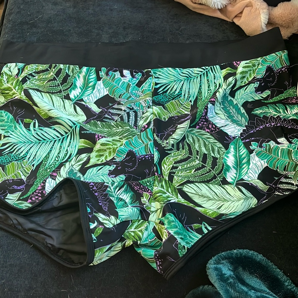 Torrid plants and dinosaurs swim shorts size 3